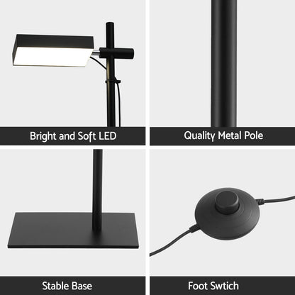 Artiss LED Floor Lamp, Modern Reading Lamp 360～ Rotating Adjustable Light Head,12W Standing Lamp for Living Room, Bedroom Office-Home &amp; Garden > Lighting > Floor Lamps-PEROZ Accessories