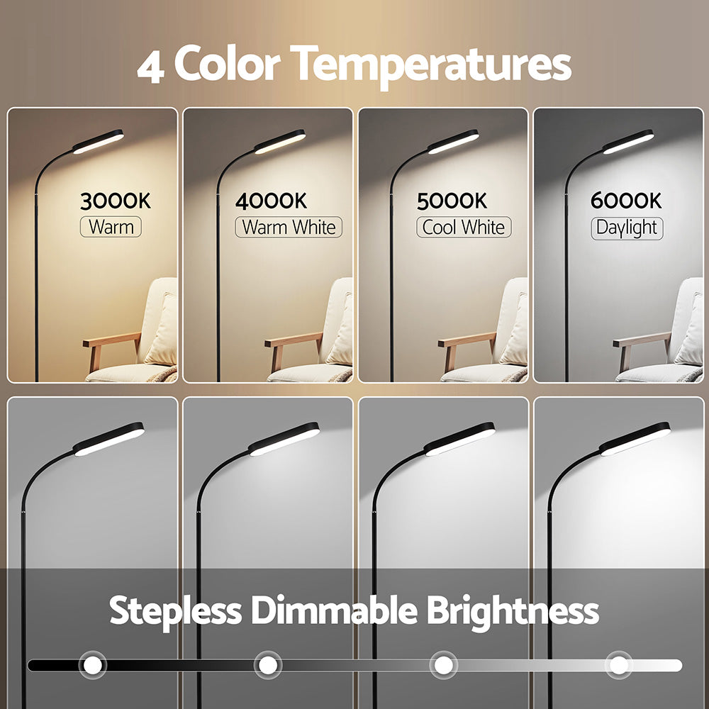 Artiss LED Floor Lamp with Remote Control &amp; 4 Color Temperature Reading Living Room Bedroom Office-Home &amp; Garden > Lighting > Floor Lamps-PEROZ Accessories