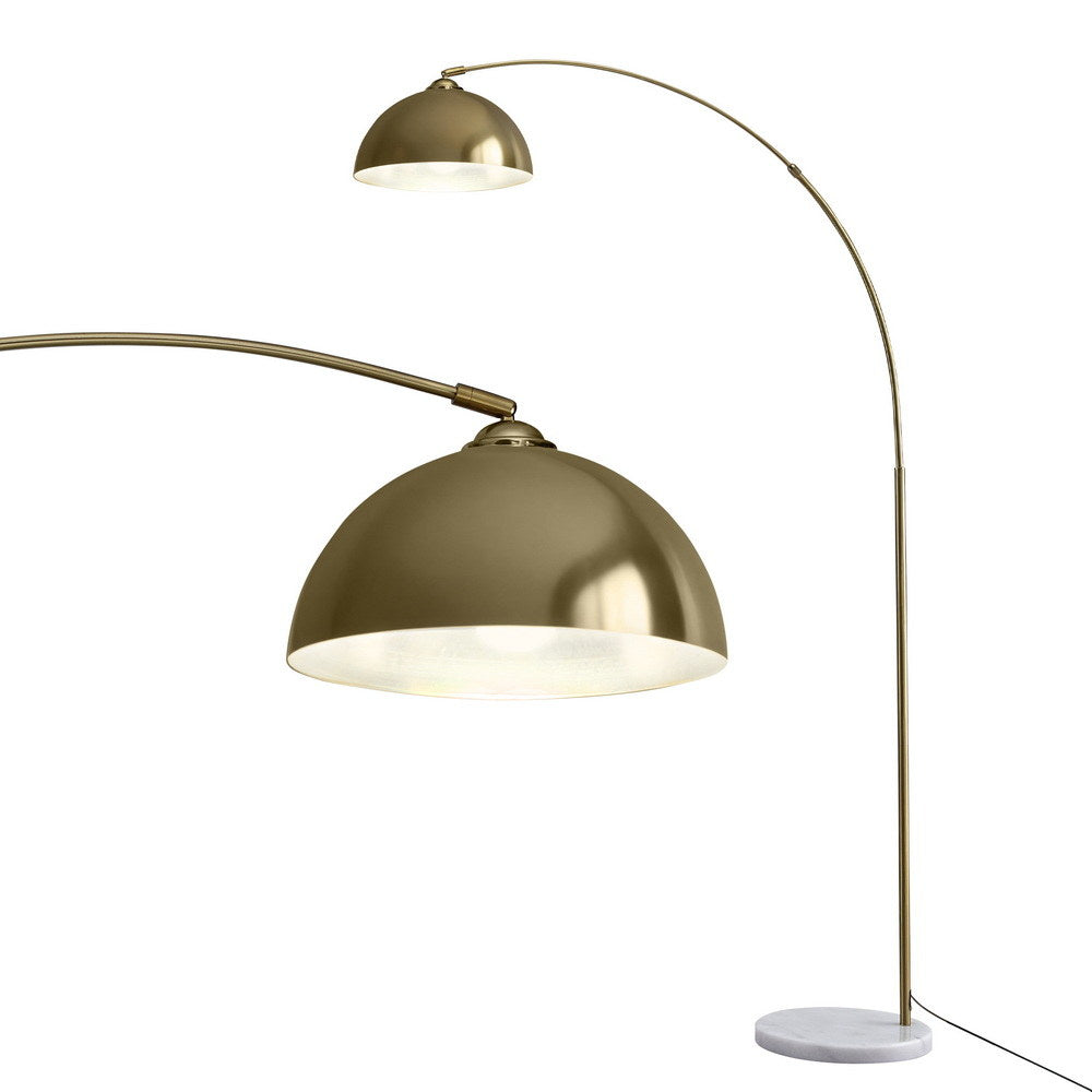 Artiss Modern Arched Floor Lamp Gold Brass Standing Heavy-Duty Marble Base for Living Room Bedroom-Home &amp; Garden > Lighting > Floor Lamps-PEROZ Accessories