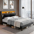 Artiss Queen Bed Frame LED Storage Headboard with Charging Station Black-Furniture > Bedroom > Beds & Bed Frames-PEROZ Accessories