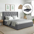 Artiss Queen Bed Frame Storage Tufted Headboard Gas Lift Base Grey-Furniture > Bedroom > Beds & Bed Frames-PEROZ Accessories