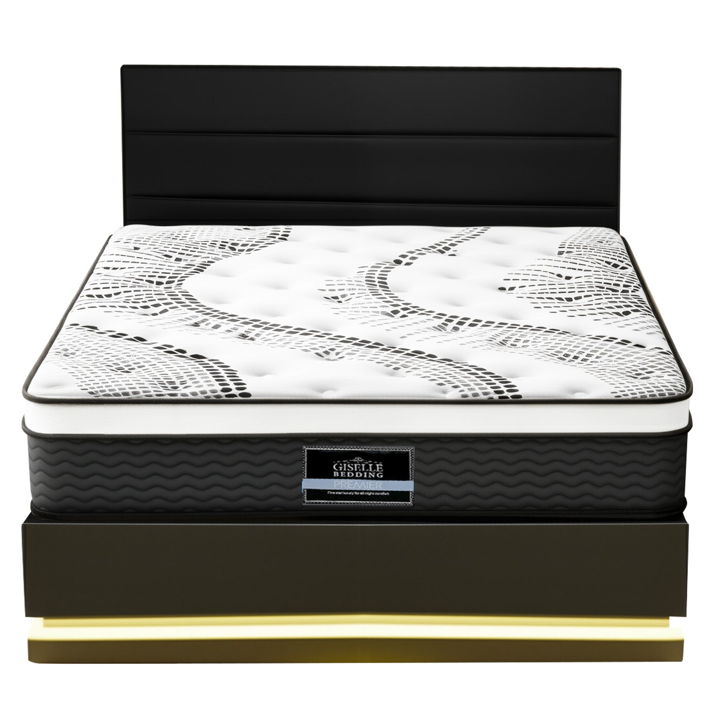 Artiss RGB LED Queen Bed Frame with 32cm Giselle Mattress Set-Furniture > Bedroom > Beds &amp; Bed Frames-PEROZ Accessories