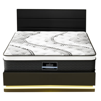Artiss RGB LED Queen Bed Frame with 32cm Giselle Mattress Set-Furniture > Bedroom > Beds &amp; Bed Frames-PEROZ Accessories