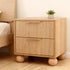 Artiss Rattan Bedside Table 2 Drawers Pine-Furniture > Bedroom > Bedside Tables-PEROZ Accessories