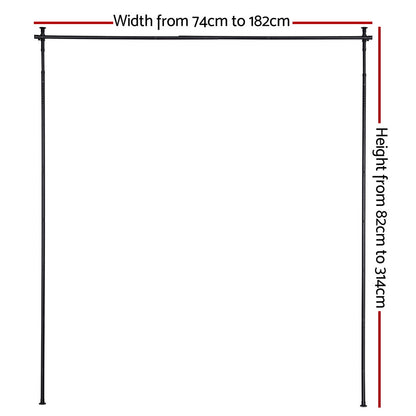 Artiss Room Divider Curtain Rod Extendable Black-Furniture > Bedroom > Room Dividers-PEROZ Accessories