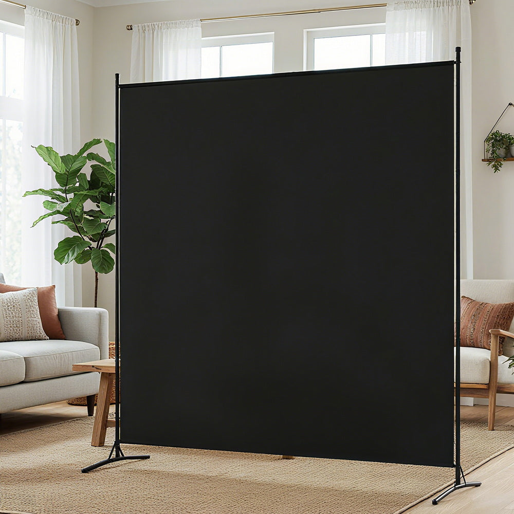 Artiss Room Divider Screen 175x180cm Fabric Black-Furniture > Bedroom > Room Dividers-PEROZ Accessories