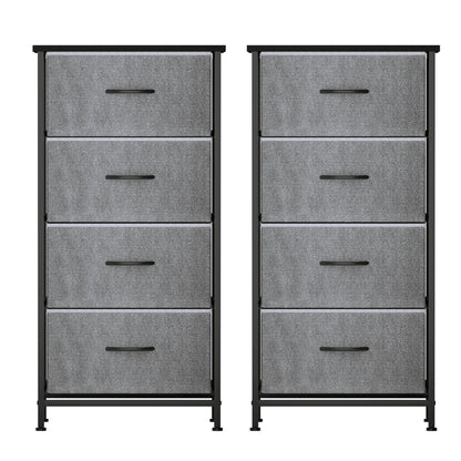 Artiss Set of 2 Chest of 4 Drawers Storage Dresser Tallboy Grey-Furniture > Bedroom > Dressers-PEROZ Accessories