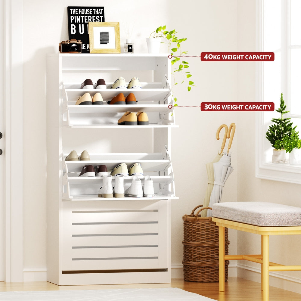 Artiss Shoe Cabinet Storage Drawer 45 Pairs White-Furniture > Living Room > Shoe Storage-PEROZ Accessories