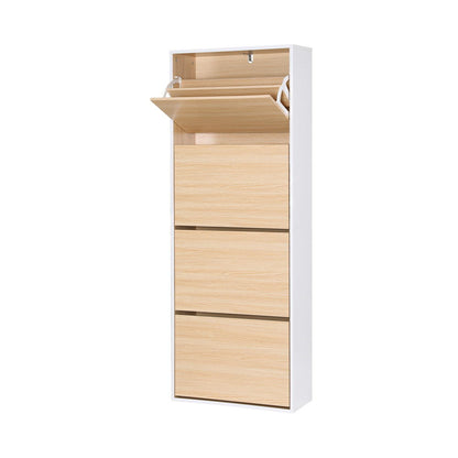 Artiss Shoe Rack Cabinet 24 Pairs Adjustable Shelf Pine-Furniture > Living Room > Shoe Storage-PEROZ Accessories