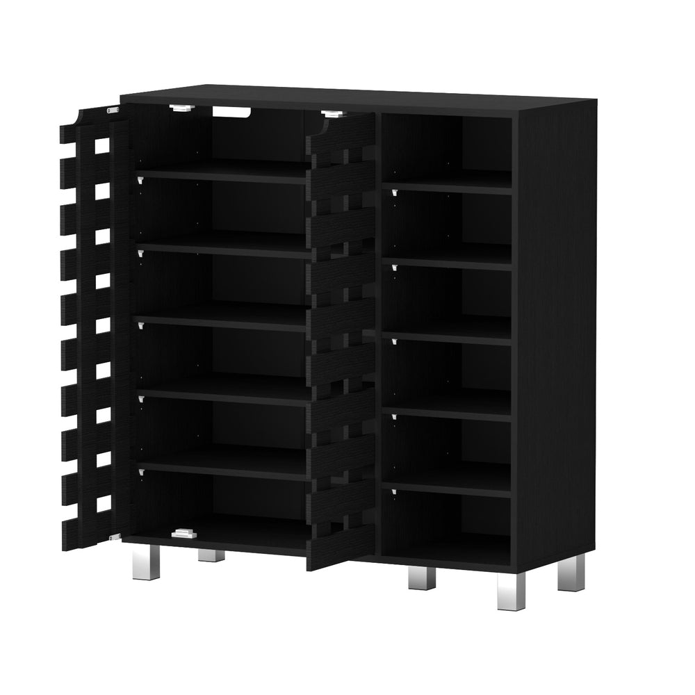 Artiss Shoe Rack Cabinet 6 Tier Storage Shelf Black-Furniture > Living Room > Shoe Storage-PEROZ Accessories