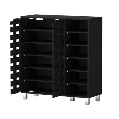 Artiss Shoe Rack Cabinet 6 Tier Storage Shelf Black-Furniture > Living Room > Shoe Storage-PEROZ Accessories