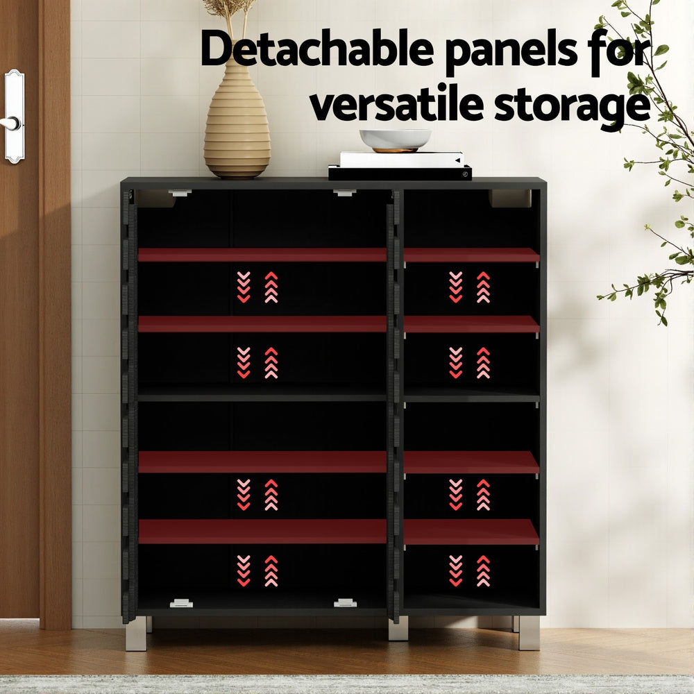 Artiss Shoe Rack Cabinet 6 Tier Storage Shelf Black-Furniture > Living Room > Shoe Storage-PEROZ Accessories