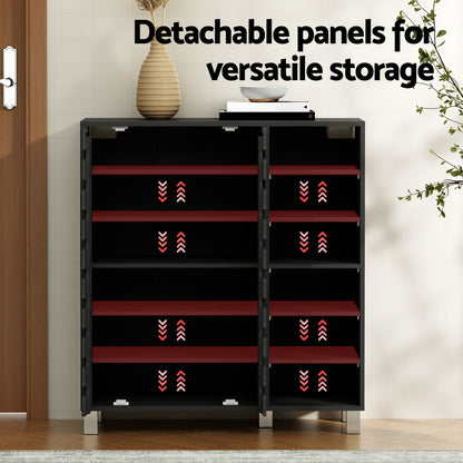 Artiss Shoe Rack Cabinet 6 Tier Storage Shelf Black-Furniture > Living Room > Shoe Storage-PEROZ Accessories