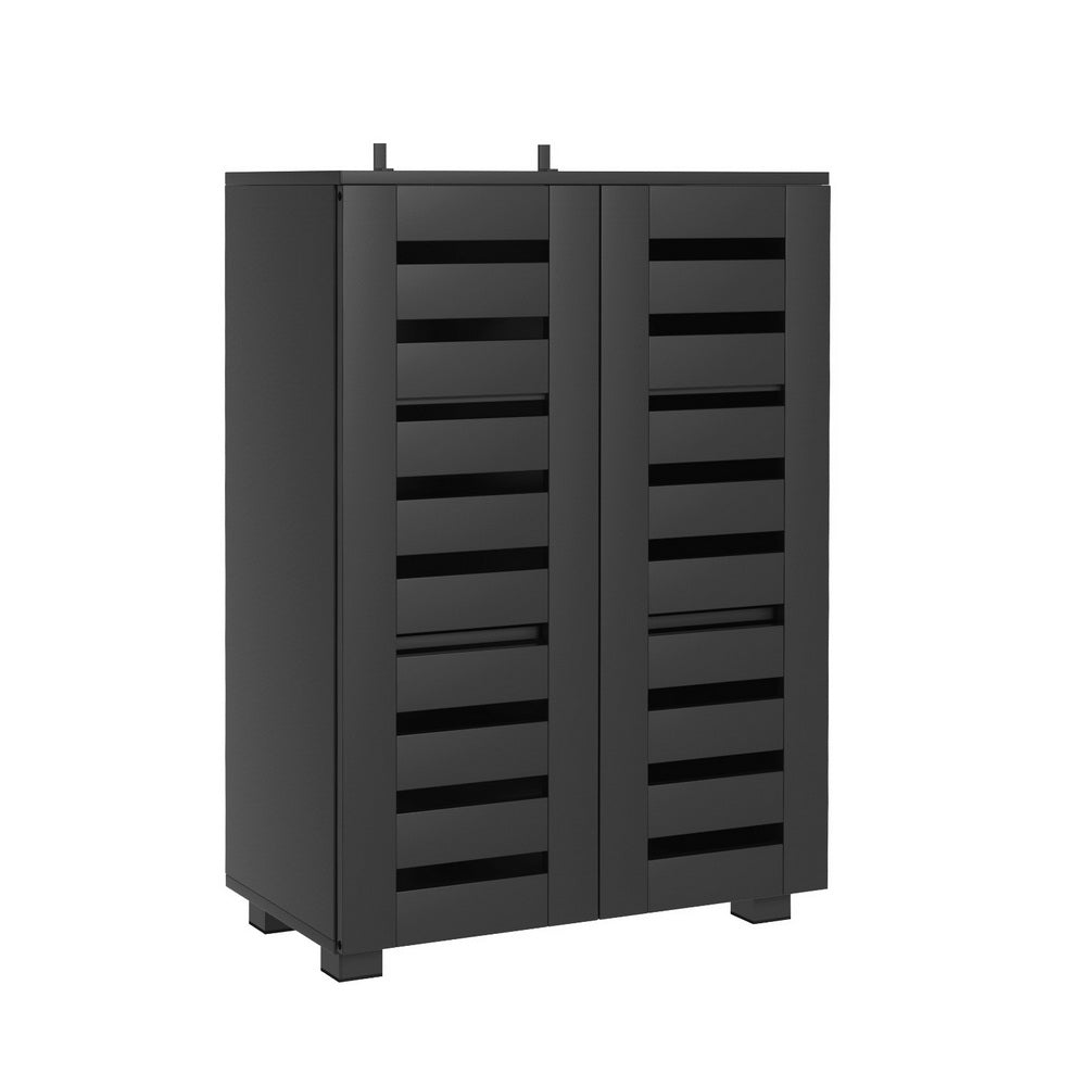 Artiss Shoe Rack Storage Cabinet 20 Pairs 5-tier Black Alster-Furniture &gt; Living Room &gt; Shoe Storage-PEROZ Accessories