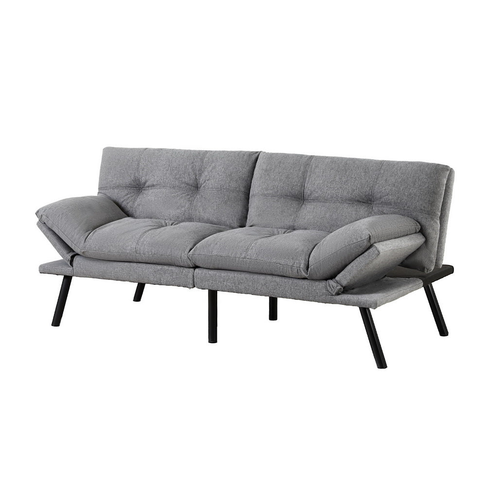 Artiss Sofa Bed Convertible 3 Seater Couch Recliner Lounge Chair Fabric Grey-Furniture > Sofas > Sofas &amp; Sofa Beds-PEROZ Accessories