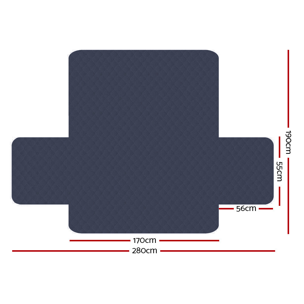 Artiss Sofa Cover Couch Covers 3 Seater Quilted Dark Grey-Furniture > Sofas > Sofa Accessories-PEROZ Accessories