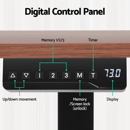 Artiss Standing Desk Motorised Dual Motor Electric Walnut 140CM-Furniture > Office > Desks-PEROZ Accessories