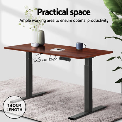 Artiss Standing Desk Top Walnut 140CM-Furniture > Office > Desks-PEROZ Accessories