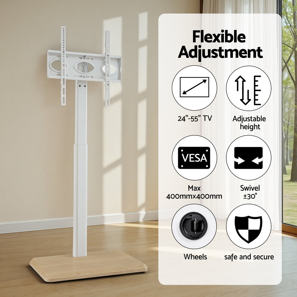 Artiss TV Stand 24-55&quot; Swivel Height Adjustable Floor Mount for TVs-Furniture &gt; Living Room &gt; TV Units-PEROZ Accessories