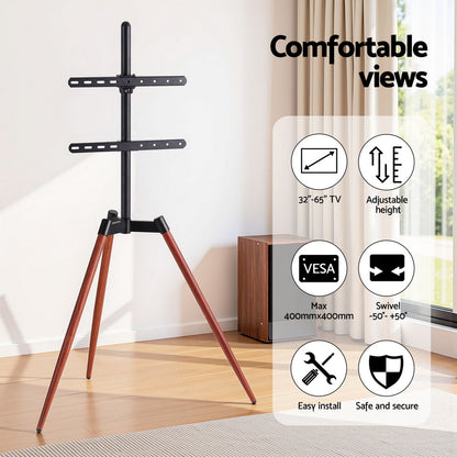 Artiss TV Stand 32-65 inch LED LCD Screen Wooden Tripod Easel Height Adjustable-Furniture &gt; Living Room &gt; TV Units-PEROZ Accessories