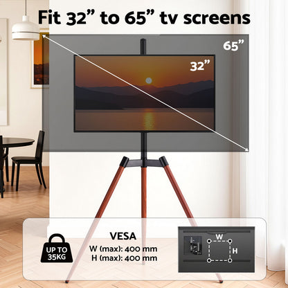 Artiss TV Stand 32-65 inch LED LCD Screen Wooden Tripod Easel Height Adjustable-Furniture &gt; Living Room &gt; TV Units-PEROZ Accessories