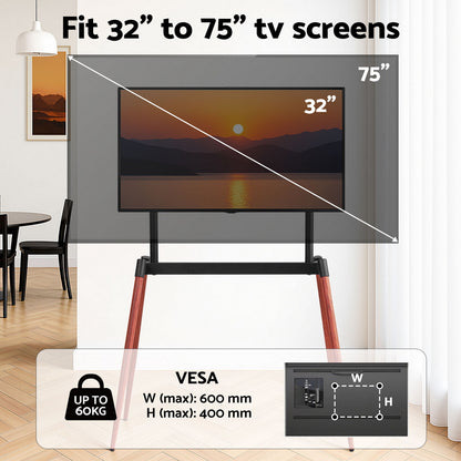 Artiss TV Stand 32-75 inch LED LCD Screen Wooden Floor Easel Height Adjustable-Furniture &gt; Living Room &gt; TV Units-PEROZ Accessories