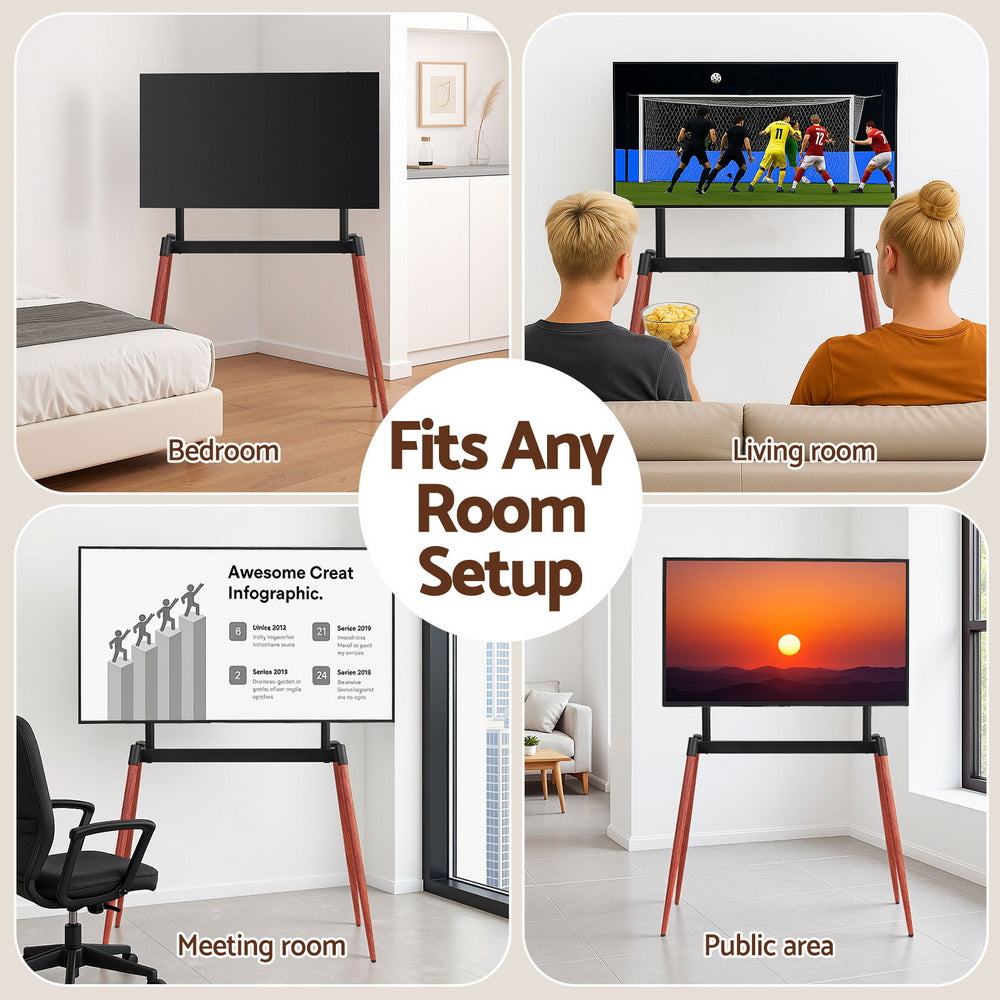 Artiss TV Stand 32-75 inch LED LCD Screen Wooden Floor Easel Height Adjustable-Furniture &gt; Living Room &gt; TV Units-PEROZ Accessories