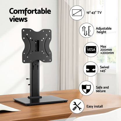 Artiss TV Stand Bracket for 19 - 43 inch TVs Table Top Desktop Universal Swivel-Furniture &gt; Living Room &gt; TV Units-PEROZ Accessories