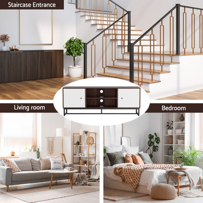 Artiss TV Unit 150cm Storage Shelves Walnut White-Furniture > Living Room > TV Units-PEROZ Accessories