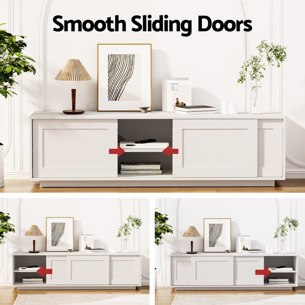 Artiss TV Unit Entertainment Unit Storage Cabinet 160cm White-Furniture > Living Room > TV Units-PEROZ Accessories