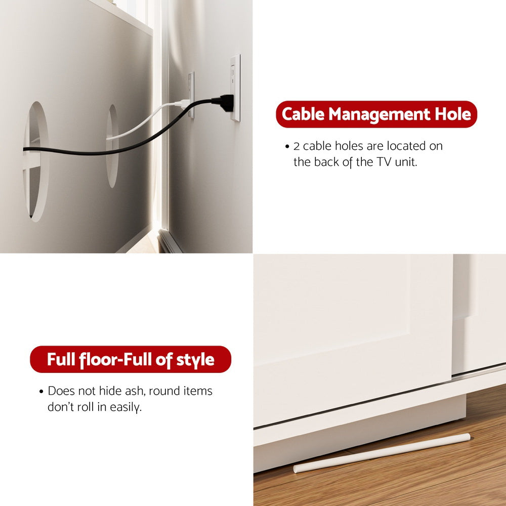 Artiss TV Unit Entertainment Unit Storage Cabinet 160cm White-Furniture > Living Room > TV Units-PEROZ Accessories