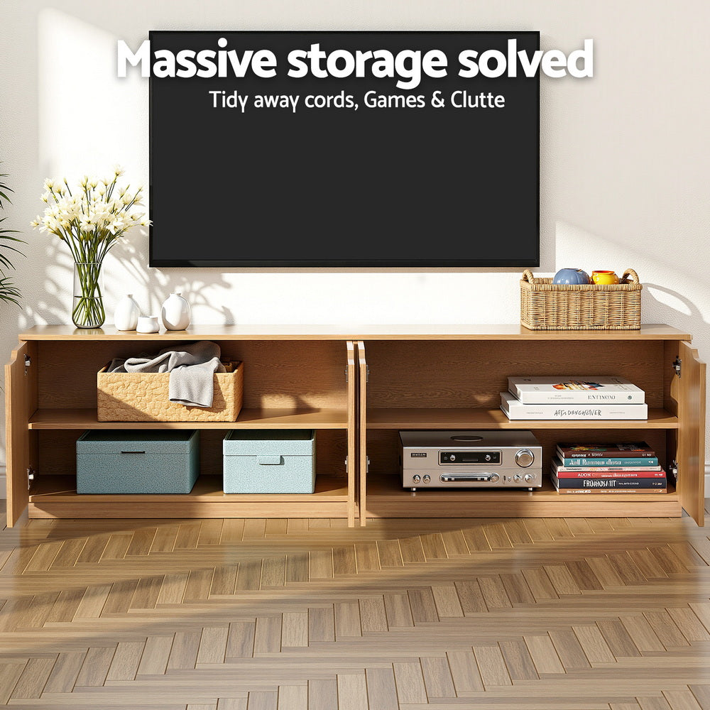 Artiss TV Unit Entertainment Unit Storage Cabinet 180cm Pine-Furniture &gt; Living Room &gt; TV Units-PEROZ Accessories