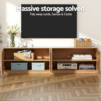 Artiss TV Unit Entertainment Unit Storage Cabinet 180cm Pine-Furniture &gt; Living Room &gt; TV Units-PEROZ Accessories