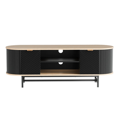 Artiss TV Unit Entertainment Unit Storage Cabinet Black Pine-Furniture &gt; Living Room &gt; TV Units-PEROZ Accessories