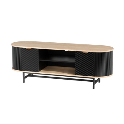 Artiss TV Unit Entertainment Unit Storage Cabinet Black Pine-Furniture &gt; Living Room &gt; TV Units-PEROZ Accessories