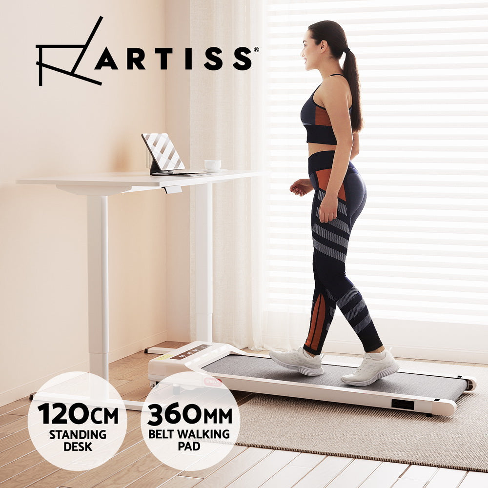 Artiss Treadmill with 120cm Automatic Standing Desk Electric Walking Pad-Walking Pad-PEROZ Accessories