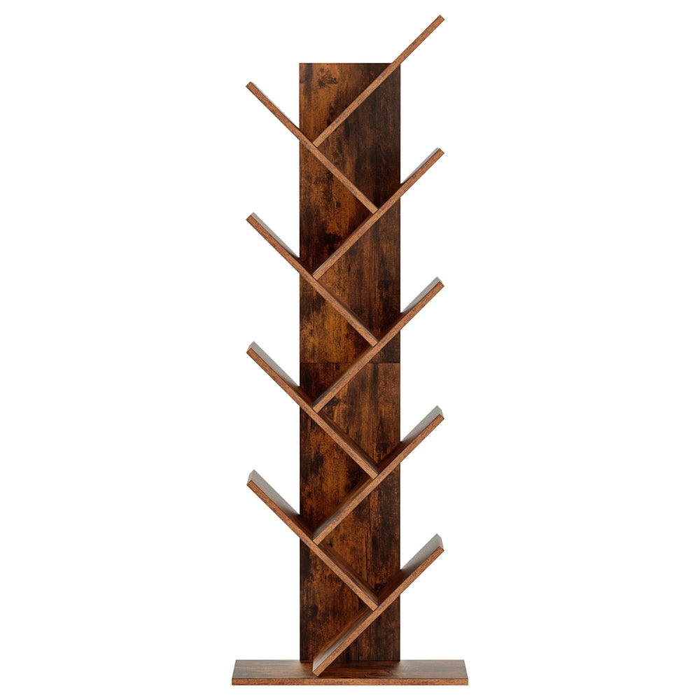 Artiss Tree Bookshelf 9 Tiers Walnut-Furniture &gt; Living Room &gt; Bookcases &amp; Shelves-PEROZ Accessories