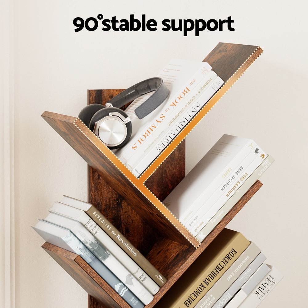 Artiss Tree Bookshelf 9 Tiers Walnut-Furniture &gt; Living Room &gt; Bookcases &amp; Shelves-PEROZ Accessories