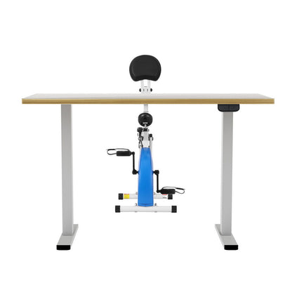 Artiss Under Desk Folding X-Bike with 140cm Automatic Standing Desk Magnetic Resistance Oak-Furniture &gt; Office &gt; Desks-PEROZ Accessories
