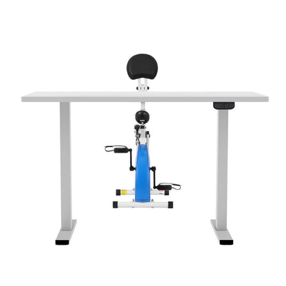 Artiss Under Desk Folding X-Bike with 140cm Automatic Standing Desk Magnetic Resistance White-Furniture &gt; Office &gt; Desks-PEROZ Accessories