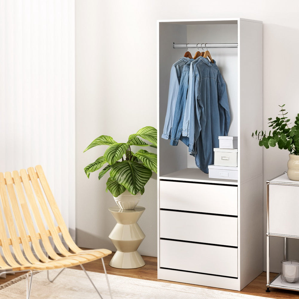 Artiss Wardrobe Clothes Closet Storage Organizer White-Home &amp; Garden > Storage > Clothing &amp; Wardrobe Storage-PEROZ Accessories