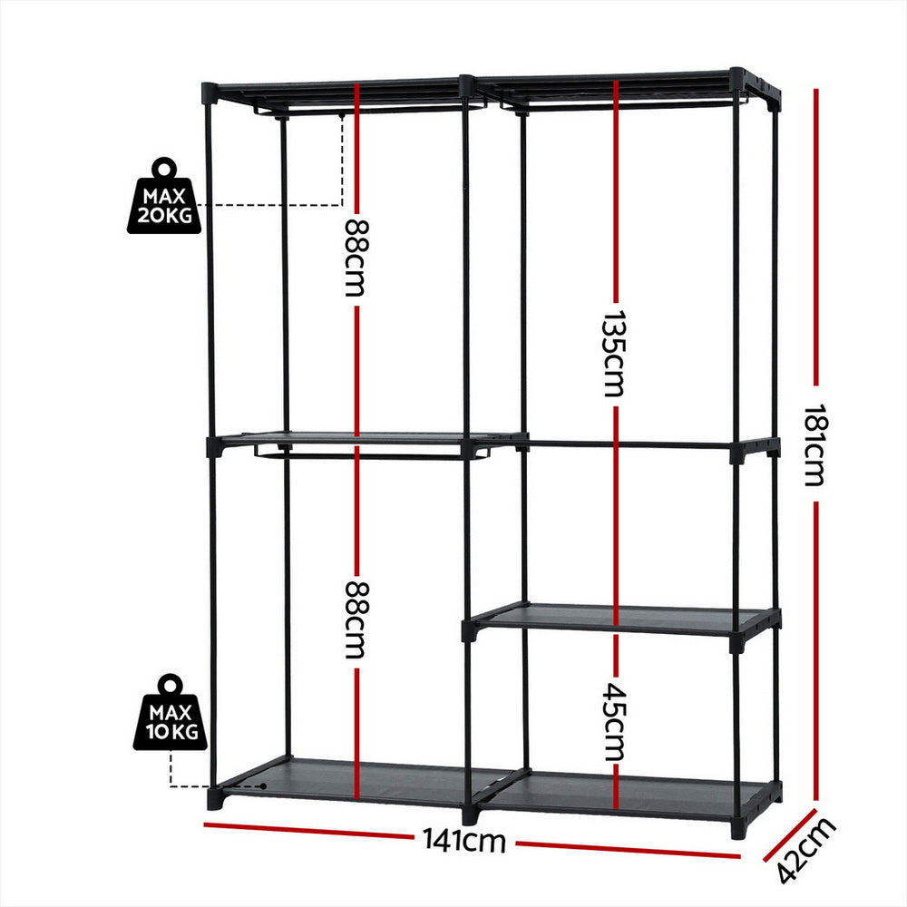 Artiss Wardrobe Clothes Rack Closet 181cm-Furniture > Living Room > Coat Racks-PEROZ Accessories