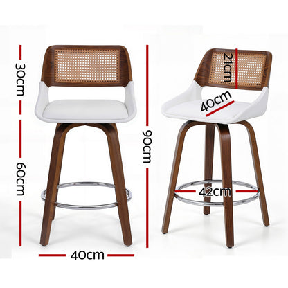 Artiss Wooden Bar Stools Swivel Kitchen Counter Stool Chair 60cm Seat Height-Furniture > Bar Stools &amp; Chairs > Table &amp; Bar Stools-PEROZ Accessories