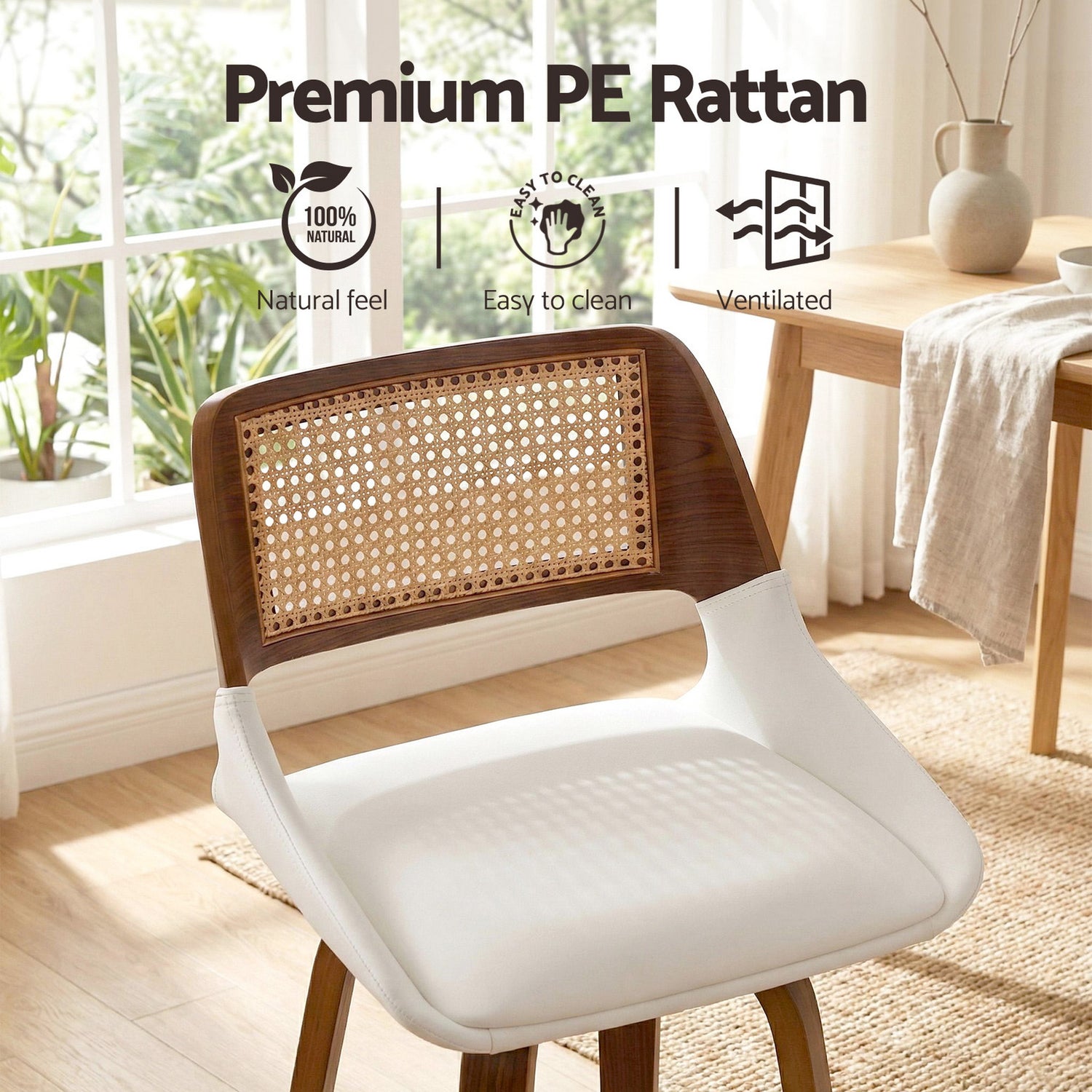 Artiss Wooden Bar Stools Swivel Kitchen Counter Stool Chair 60cm Seat Height-Furniture > Bar Stools &amp; Chairs > Table &amp; Bar Stools-PEROZ Accessories