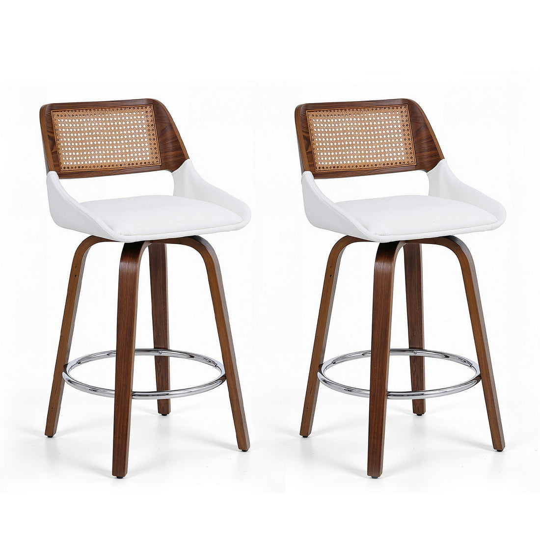 Artiss Wooden Bar Stools Set of 2 Swivel Kitchen Counter Stool Chair 60cm Seat Height-Furniture > Bar Stools &amp; Chairs > Table &amp; Bar Stools-PEROZ Accessories