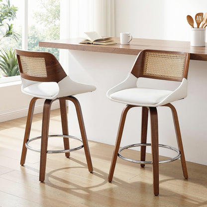 Artiss Wooden Bar Stools Set of 2 Swivel Kitchen Counter Stool Chair 60cm Seat Height-Furniture > Bar Stools &amp; Chairs > Table &amp; Bar Stools-PEROZ Accessories