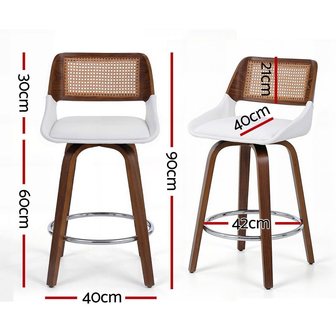 Artiss Wooden Bar Stools Set of 3 Swivel Kitchen Counter Stool Chair 60cm Seat Height-Furniture > Bar Stools &amp; Chairs > Table &amp; Bar Stools-PEROZ Accessories