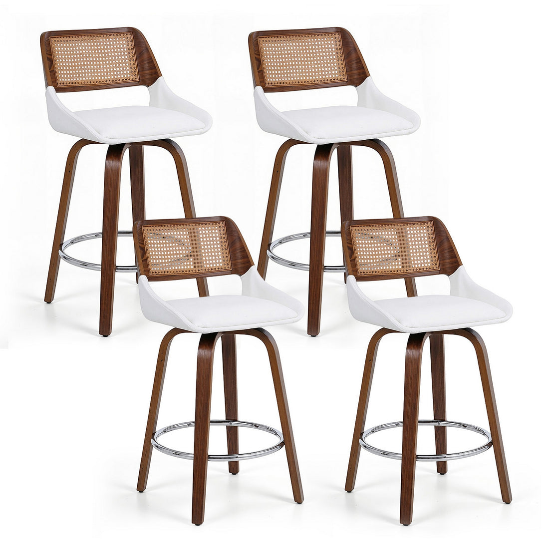 Artiss Wooden Bar Stools Set of 4 Swivel Kitchen Counter Stool Chair 60cm Seat Height-Furniture > Bar Stools &amp; Chairs > Table &amp; Bar Stools-PEROZ Accessories