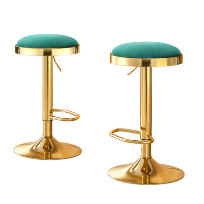 2x Artiss Bar Stools Kitchen Dining Chairs Velvet Padded Stool Green-Furniture &gt; Bar Stools &amp; Chairs &gt; Table &amp; Bar Stools-PEROZ Accessories