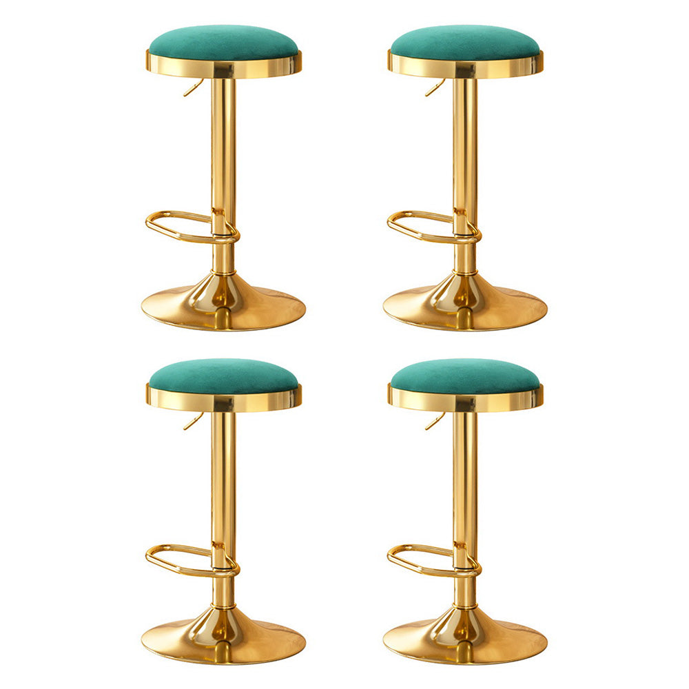 4x Artiss Bar Stools Kitchen Dining Chairs Velvet Padded Stool Green-Furniture &gt; Bar Stools &amp; Chairs &gt; Table &amp; Bar Stools-PEROZ Accessories